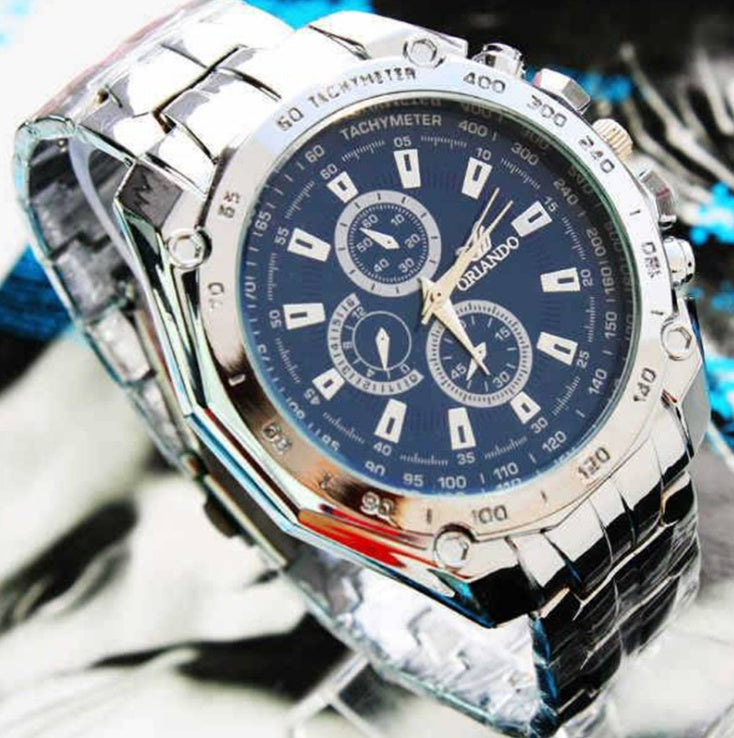 Fashion Silver Stainless Steel Mens Watches