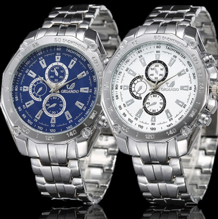 Fashion Silver Stainless Steel Mens Watches