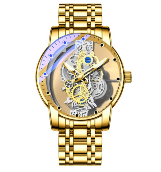 Men Watch Skeleton Automatic Quartz